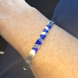 Taxco 925 Sterling Silver With Blue Lapis Inlay